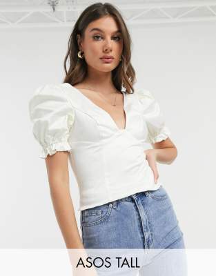 ivory satin top