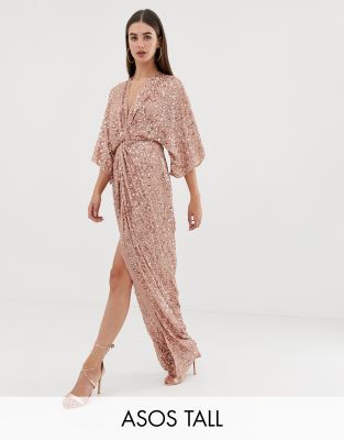 sequin kimono maxi dress