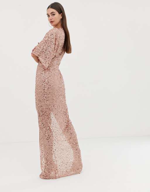 Asos sequin clearance kimono maxi dress