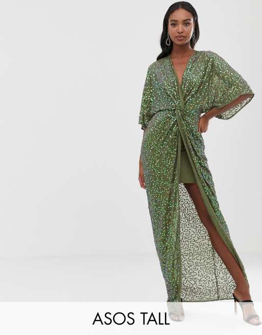 Asos sequin sale kimono maxi dress