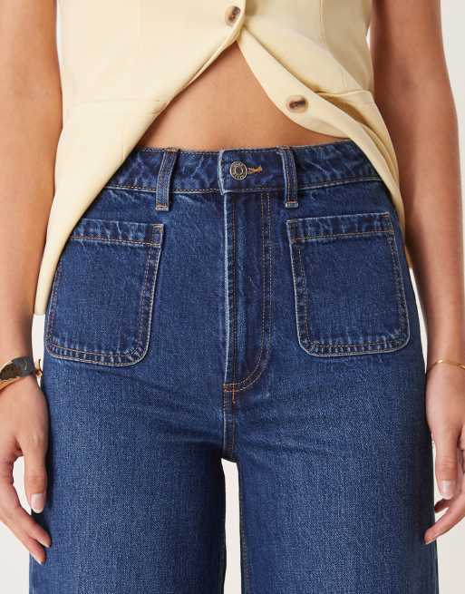 ASOS DESIGN Tall – Schlichte Jeans in dunkler Waschung mit weitem Bein und Vordertaschen, 4 von 5