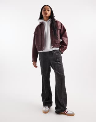 ASOS DESIGN Tall - Schlupfhose aus Cord in Grau