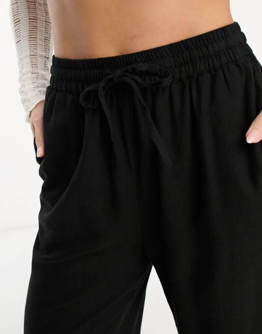 ASOS DESIGN Tall – Schlupfhose in Schwarz mit Leinenanteil, 3 von 4