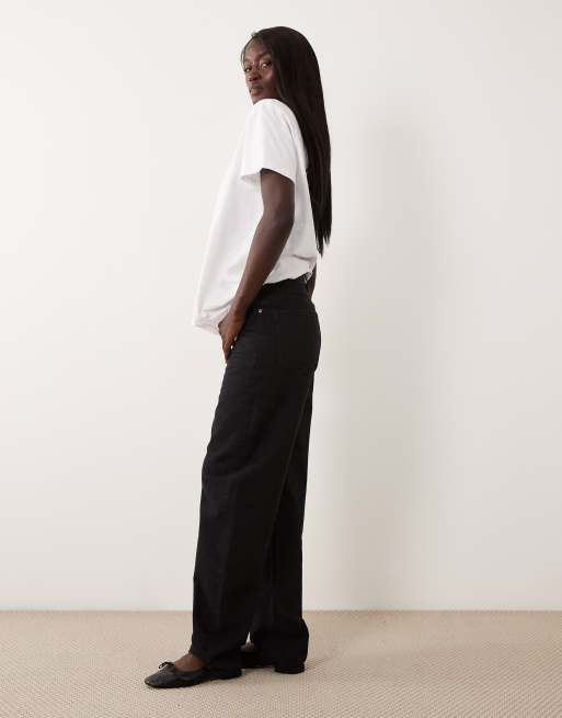ASOS DESIGN Tall schmal geschnittene Barrel-Jeans in Schwarz, 3 von 5