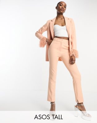 ASOS DESIGN Tall - Schmal geschnittene Smokinghose in Apricot-Keine Farbe