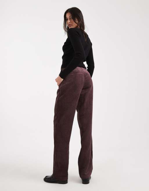 ASOS DESIGN Tall – Schmale Hose aus Cord in Pflaumenlila, 4 von 5