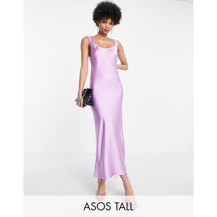 asos design scoop neck midi satin slip dress ASOS Design Curve Scoop Neck Midi Satin Slip Dress in Black
