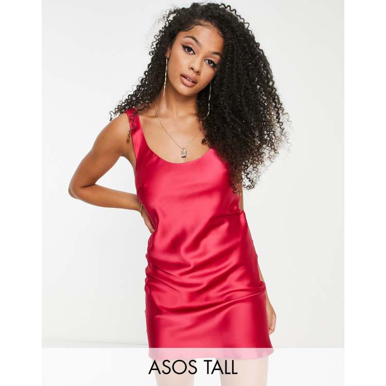 Scoop neck satin store dress