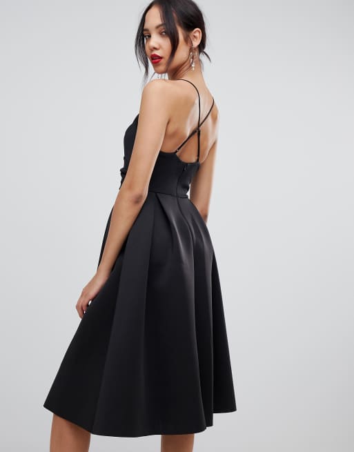 ASOS DESIGN Tall scuba cami prom midi dress