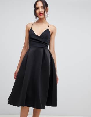 asos design scuba cami prom midi dress