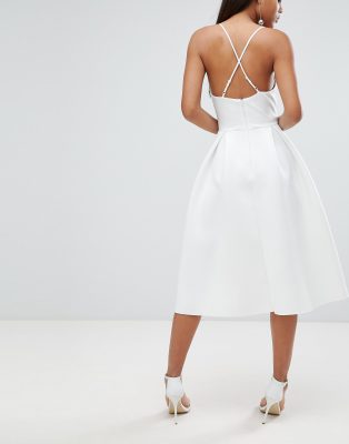 scuba cami prom midi dress