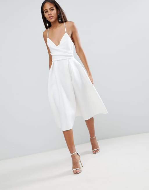 Scuba cami 2025 prom midi dress