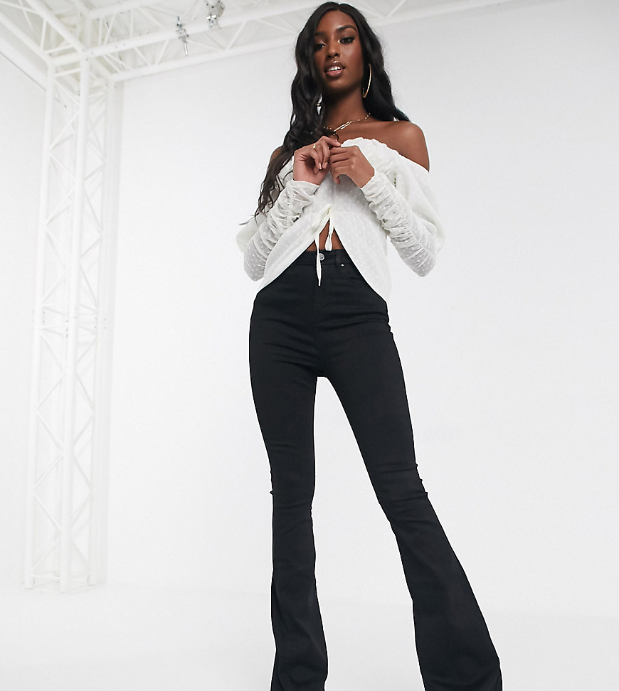 ASOS DESIGN Tall Sculpt me bell flare jeans in clean black
