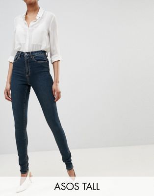 ASOS DESIGN – Tall – Sculpt me _ Premium – Violblå jeans