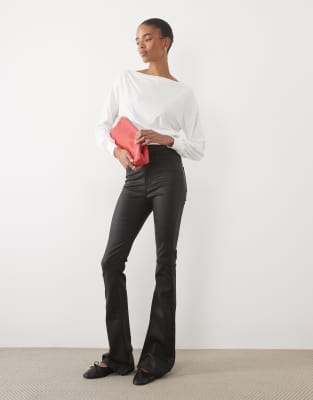 Asos Tall Asos Design Tall Sculpting Super Stretch Flare In Black