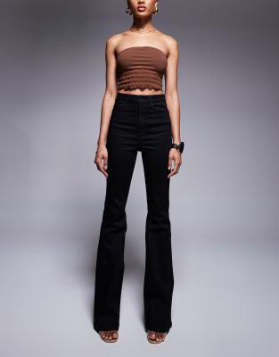 ASOS DESIGN Tall sculpting super stretch flared jeans in black