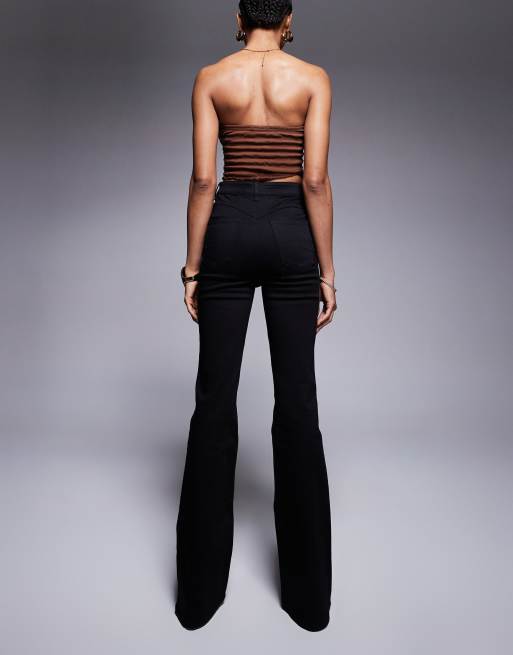 ASOS DESIGN Tall sculpting super stretch flared jeans in black