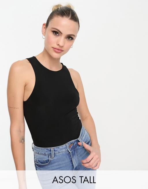 ASOS DESIGN Charlotte ribbed bodysuit in black