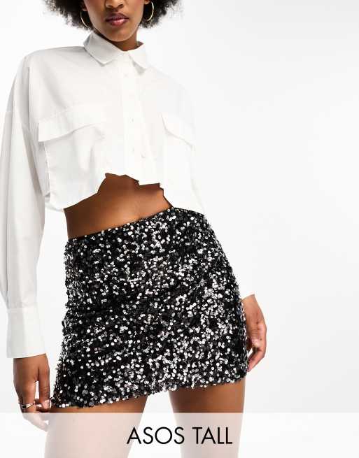 Sequin mini clearance skirt elastic waist