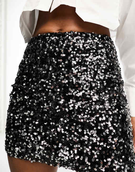 Black sequin outlet pull on skirt