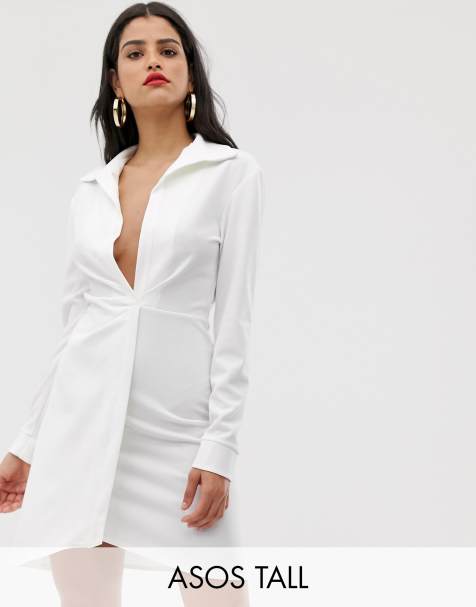ASOS DESIGN Tall sexy drape bodycon shirt dress