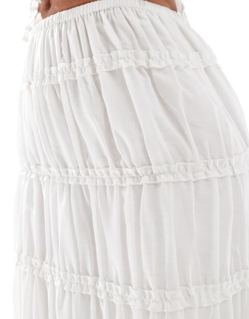 ワンピース Glow Sheer Layering Skirt White Reise Panelled Maxi Skirt In White | Alice + Olivia