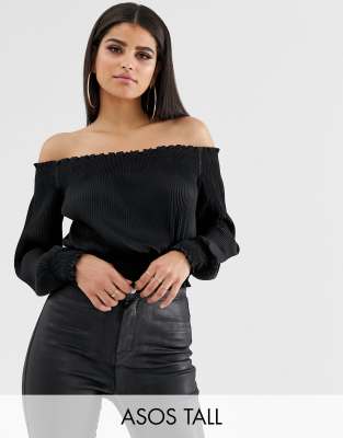 asos black bardot top