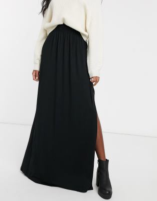 asos long black skirt