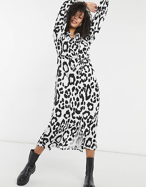 Women Tall shirt dress in leopard print 