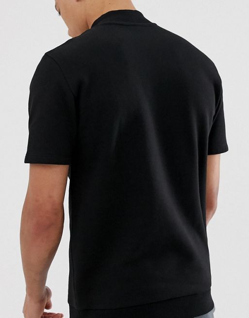 ASOS DESIGN short sleeve turtleneck sweatshirt in black