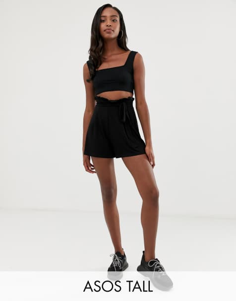 ASOS DESIGN Tall shorts with paperbag waist and tie