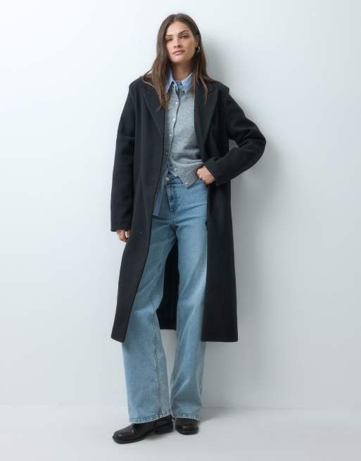 ASOS DESIGN Tall single breasted chuck on overcoat in black, 3 of 4