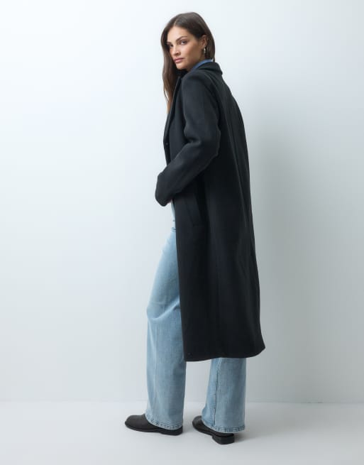 ASOS DESIGN Tall single breasted chuck on overcoat in black, 4 of 4