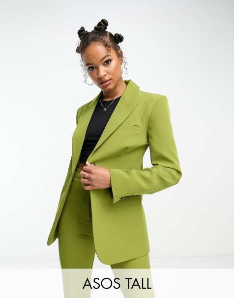 ASOS DESIGN Maternity velvet suit blazer with side wrap belt in black