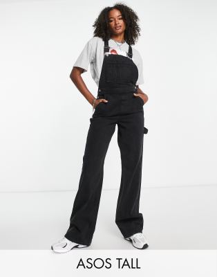 ASOS DESIGN Skinny Denim Dungarees In Black, $50, Asos