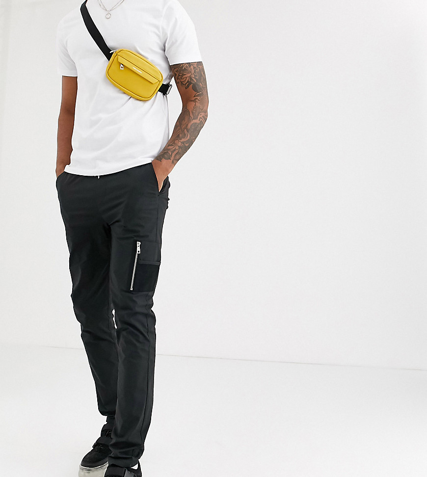 ASOS DESIGN Tall - Skinny broek met MA1 zak in zwart