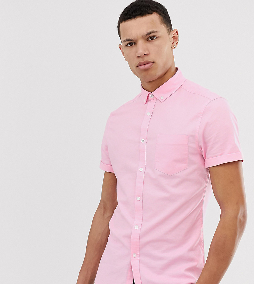 ASOS DESIGN - Tall - Skinny casual oxford overhemd in roze