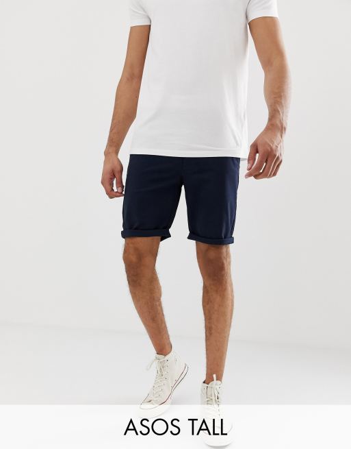 ASOS DESIGN slim chino shorts in navy