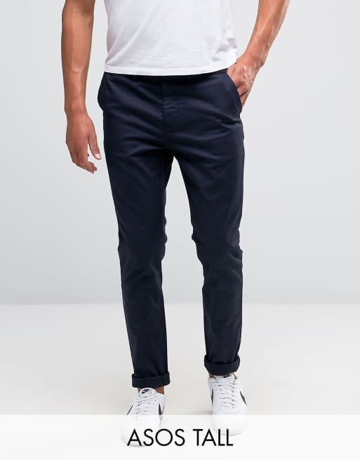 ASOS DESIGN Tall skinny chinos in navy | ASOS