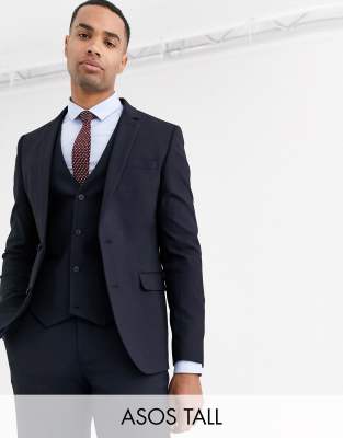 ASOS DESIGN  Tall  Marinblå, skinny kostymjacka Marinblå