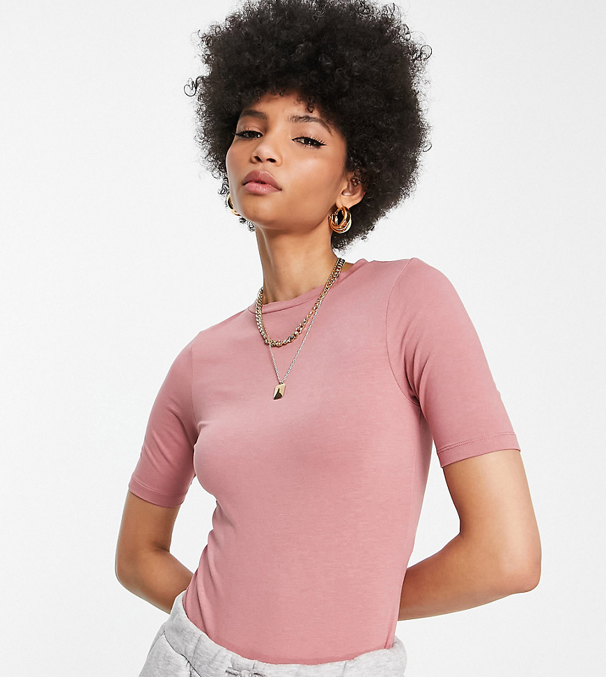 ASOS DESIGN Tall skinny fit t-shirt bodysuit in rose-Pink