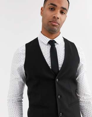 ASOS DESIGN Tall  Enge Weste in Schwarz Schwarz