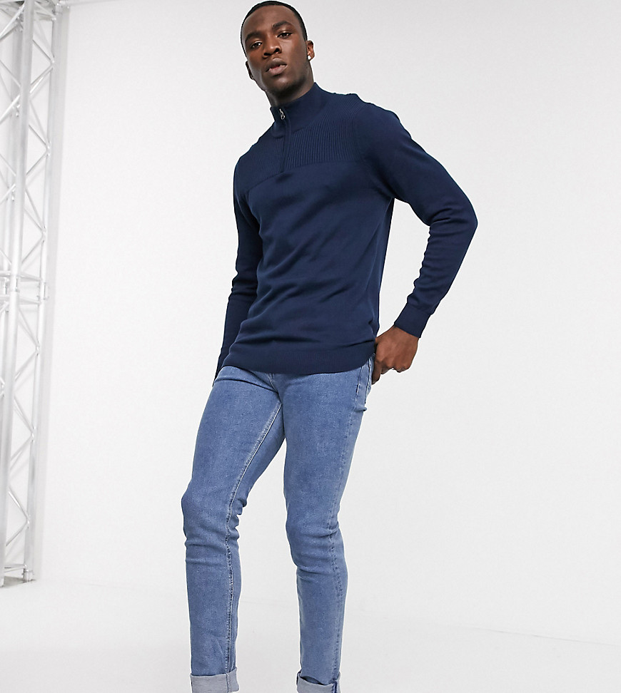 ASOS DESIGN Tall skinny jeans in flat mid wash blue