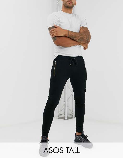 Black joggers zip online pockets