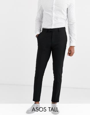 ASOS DESIGN Tall  Schmale Anzughose in Schwarz Schwarz