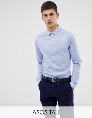 ASOS DESIGN Tall skinny shirt in blue