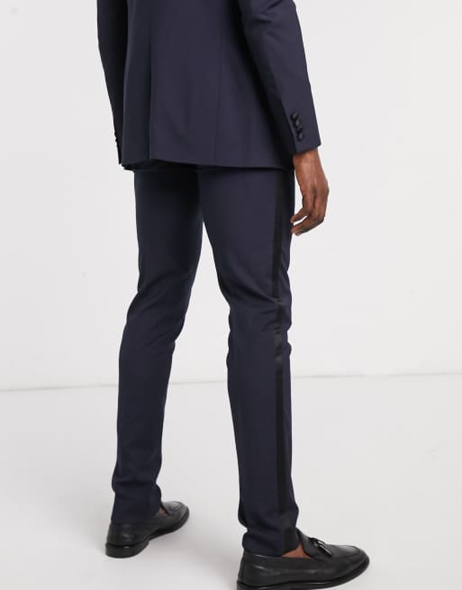 ASOS DESIGN Tall - Skinny smokingpantalon in marineblauw, 2 van 4