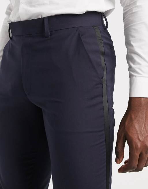 ASOS DESIGN Tall - Skinny smokingpantalon in marineblauw, 3 van 4