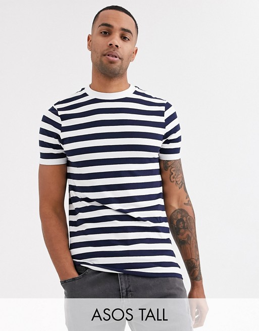 ASOS DESIGN Tall skinny striped t-shirt in organic cotton