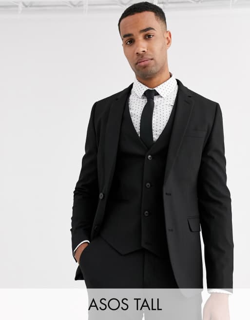 ASOS DESIGN Tall skinny suit in  black  , 2 of 4